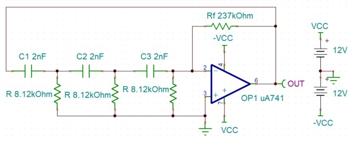 Circuit schematic. From book Circuit Simulation with TINA Design Suite & TINACloud 
