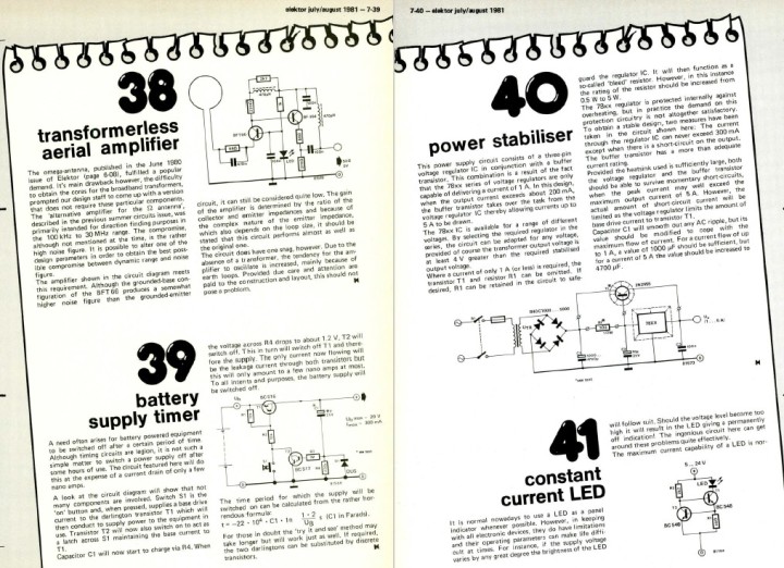 Elektor Summer Circuits July Aug 1981: Elektor Lab Notes Feb/march