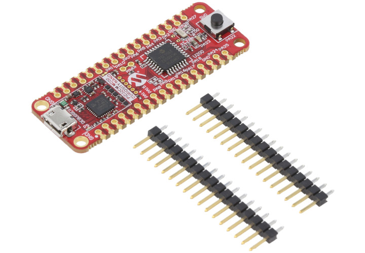 Microchip Nano board fitted with a PIC32CM series 32-bit MCU