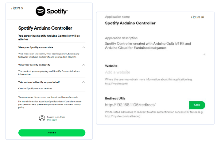 Fig 9 and 10 - spoitify arduino controller