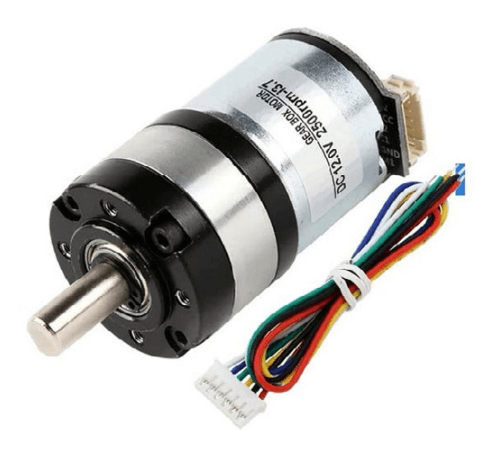 The first tests with a DC planetary geared motor.