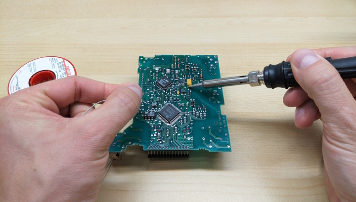 using the soldering iron