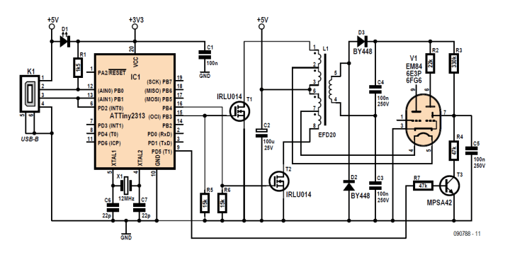 The Magic Eye CPU meter circuit