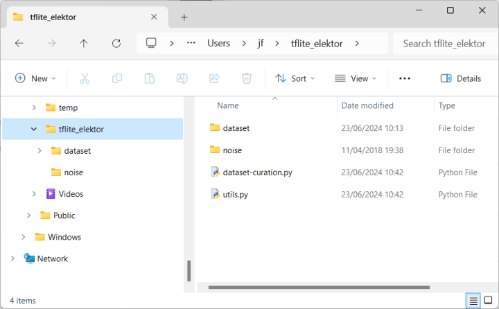 Figure 2: The files and folders before running the Python script.