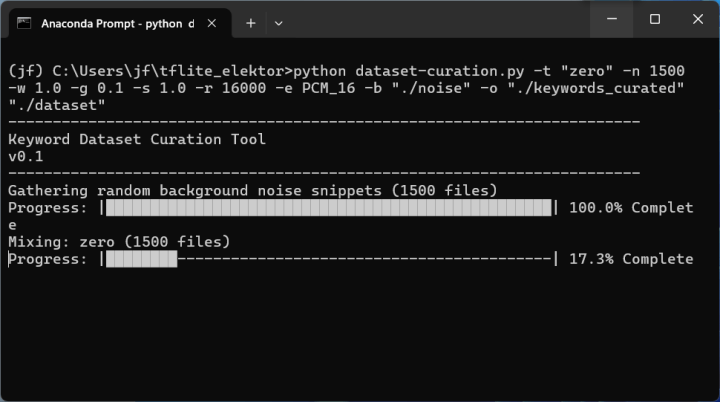 Figure 3: The Python script running.