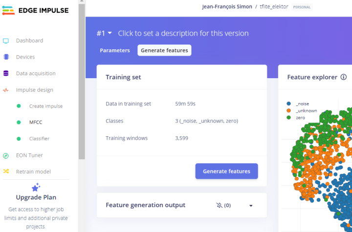 Figure 7: The Generate Features section, where audio data is processed.