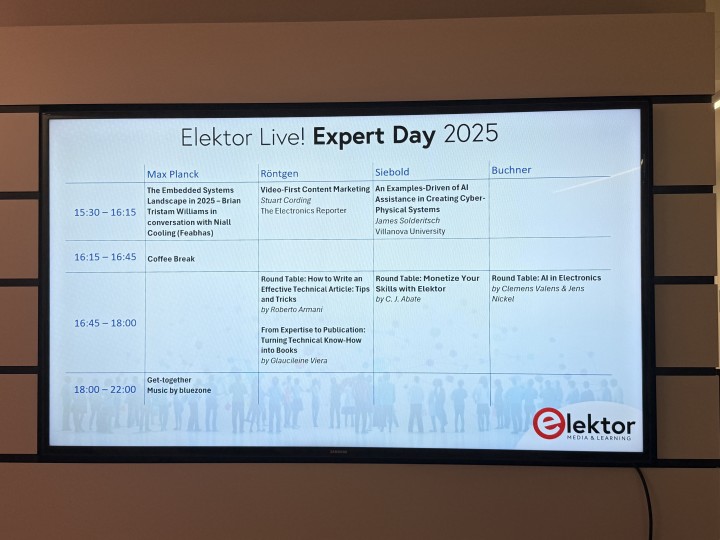 Elektor Live! Expert Day 2025 program