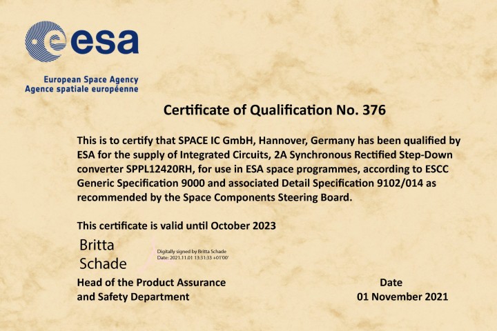 Space IC ESCC Zertifizierung