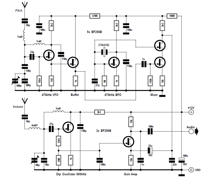 JFET-based Theremin circuit