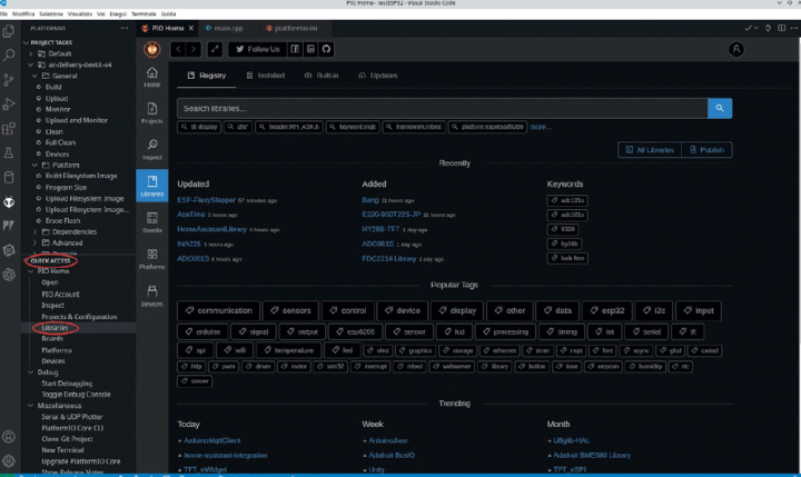 Figure 12: PlatformIO library search page.