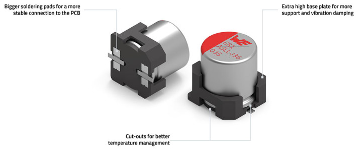 Vibrationsfeste Kondensatoren von Würth Elektronik