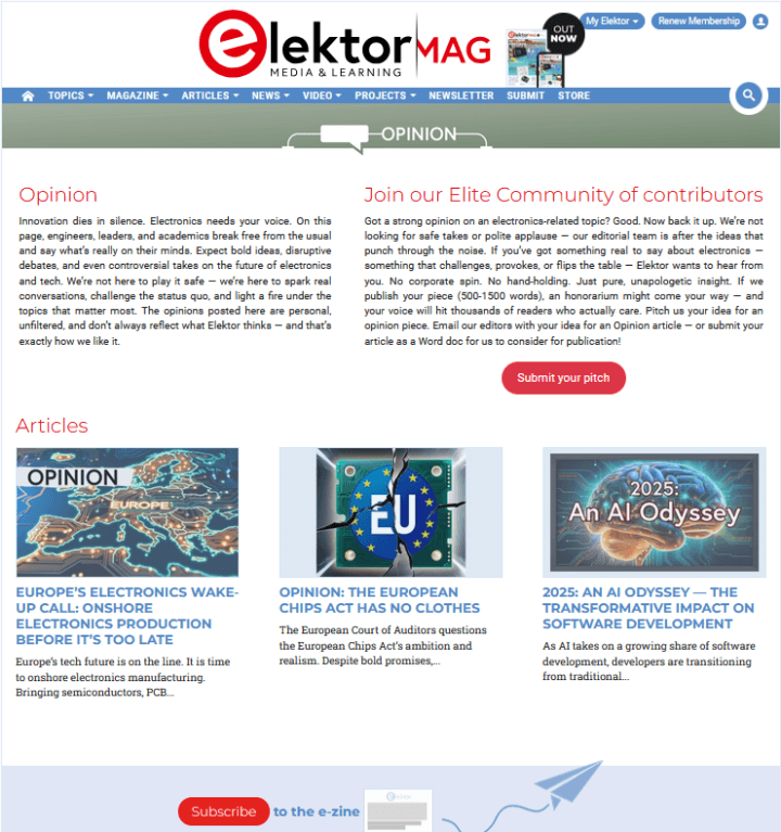 Elektor Opinion page