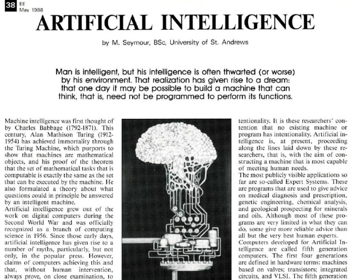artificial intelligence may 1988