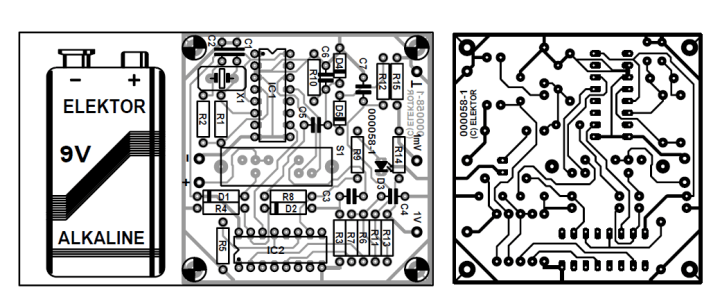 The ECG tester PCB