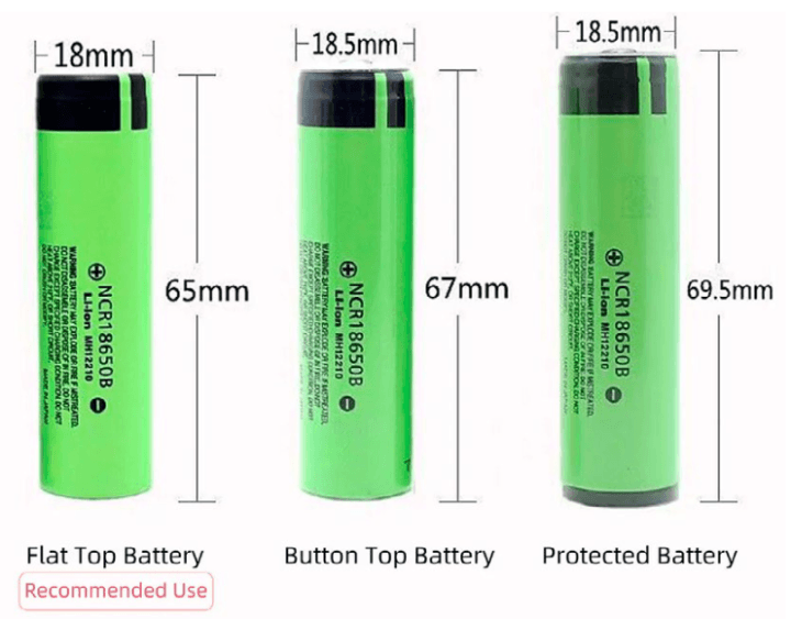 LiPo battery NCR18650 variants