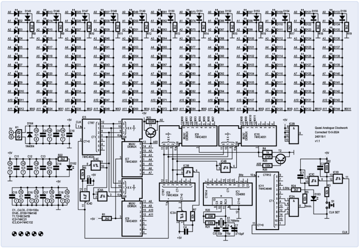 Quasi analog clock schematic