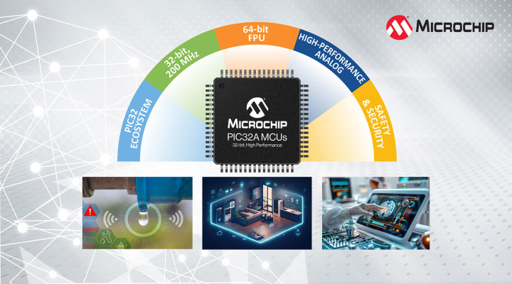 Microchip Technology dévoile une famille de microcontrôleurs 32 bits avec périphériques analogiques hautes performances intégrés