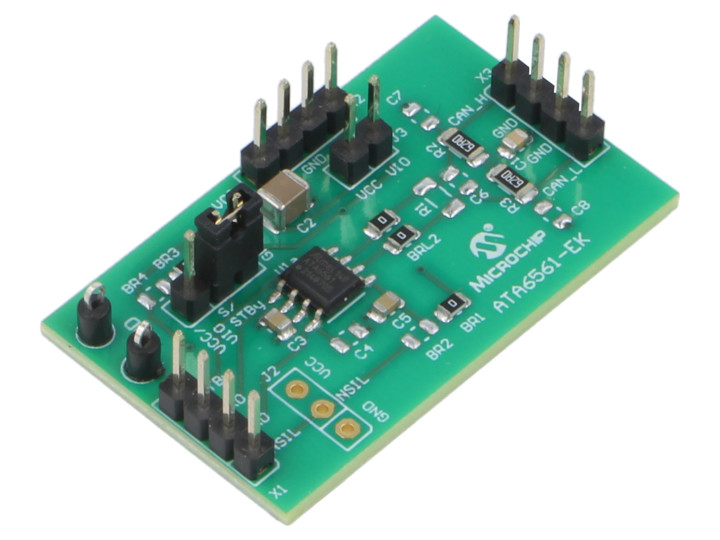 La carte de développement avec le circuit ATA6561 facilite la construction de prototypes.