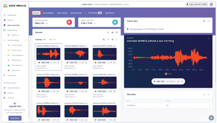 Edge impulse data acquisition