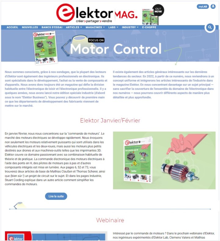 Motor control webpage