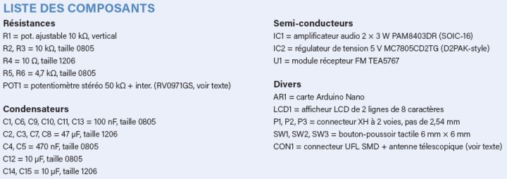 Module Récepteur Radio FM Stéréo I2C pour les applications à basse tension  comme Arduino ou Rasp