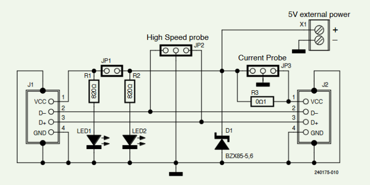 USB measurement adapter circuit