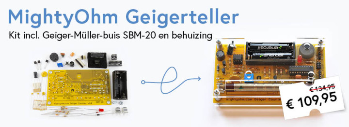 MightyOhm Geigerteller kit (incl. behuizing)