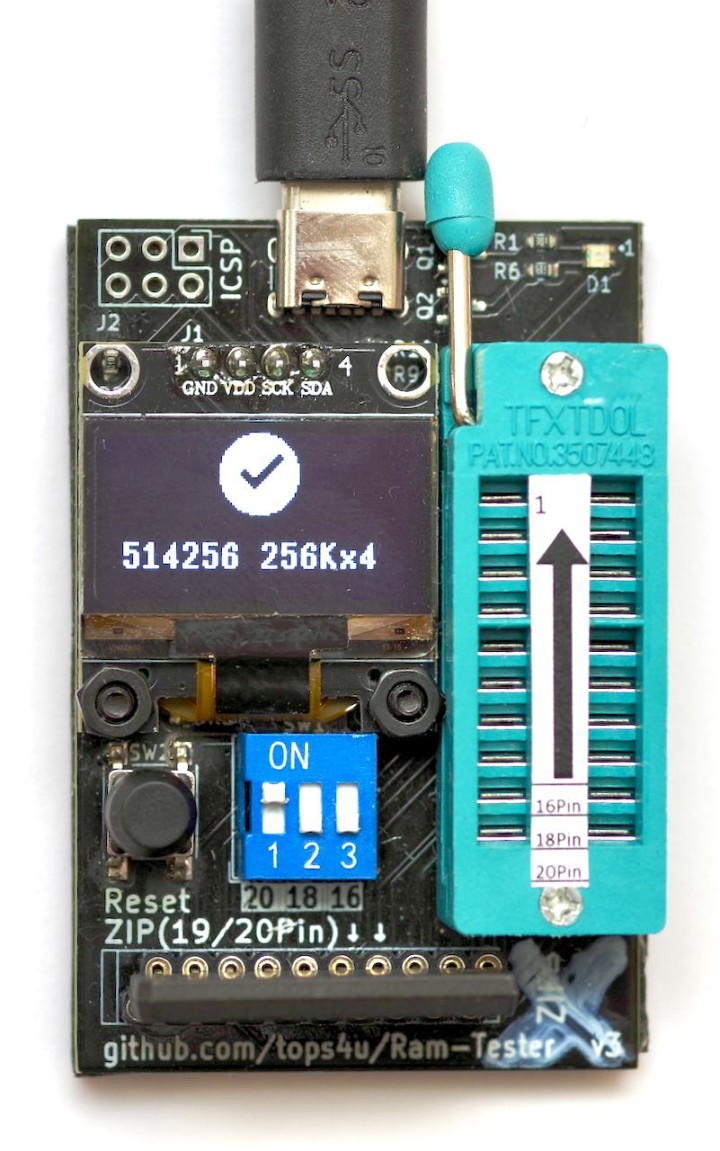 tops4u’s Ram-Tester, gemonteerd