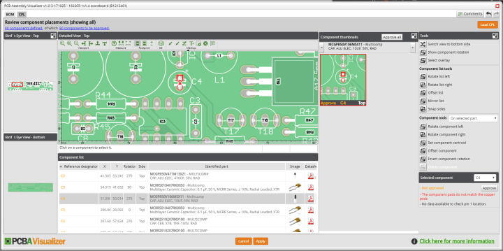 PCBA Visualizer CPL Editor