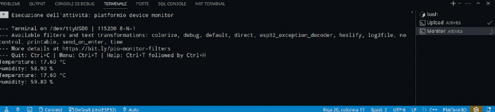 Figure 20: Printout of the results on the Serial Monitor.