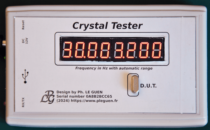 Crystal tester display