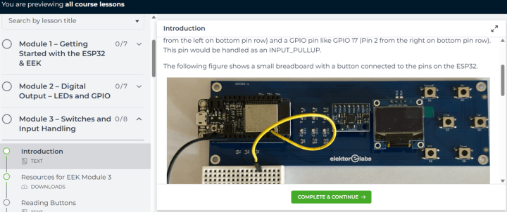Academy pro lessions ESP32 by Example