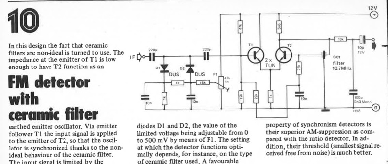 FM detector with ceramic filter