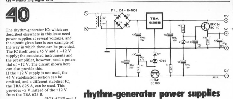 rhythm generator power supplies