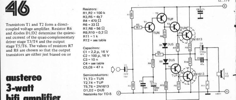 austereo 3 watt amplifier