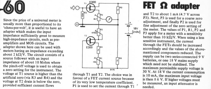 FET Ohm adapter