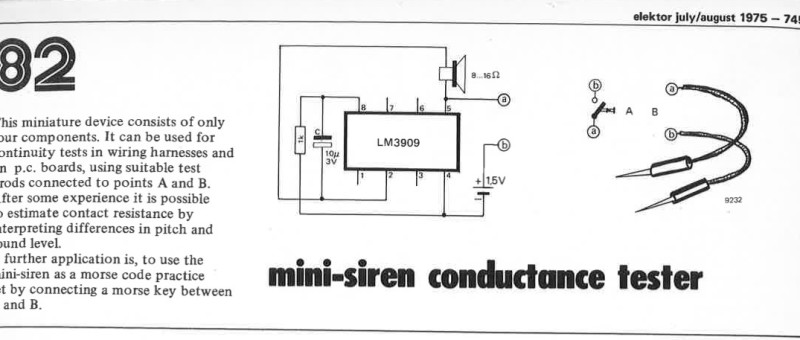 conductance tester, mini siren