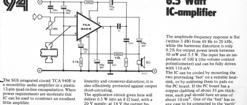amplifier, 6.5 watt IC