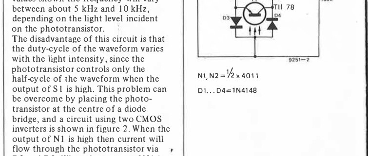 light sensitive astable multivibrator