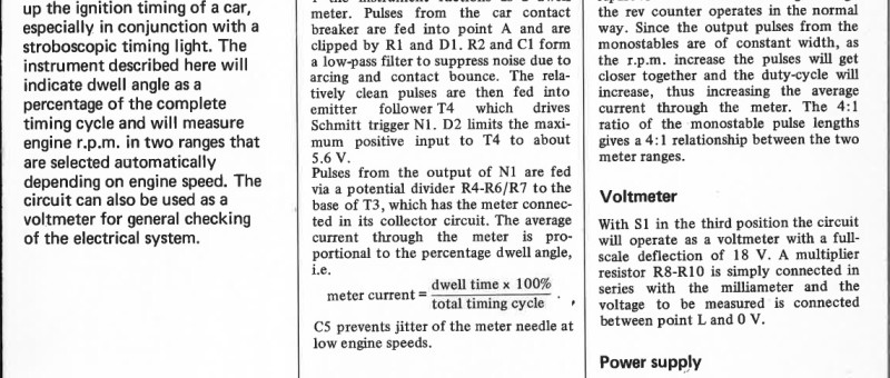 rev counter and dwell meter
