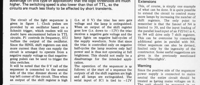 HINIL drive for light sequencer