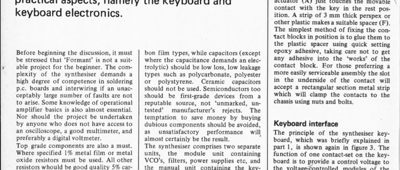 formant, the elektor music synthesizer (2)