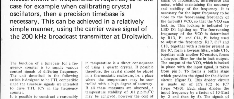 precision timebase for frequency counter
