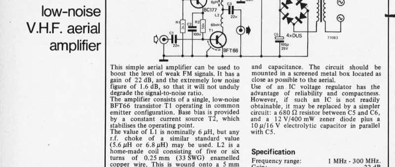low-noise VHF aerial amplifier