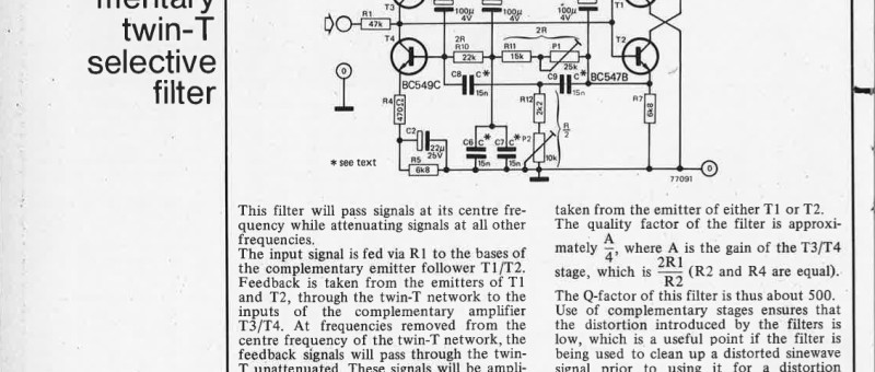 complementary twin-T selective filter