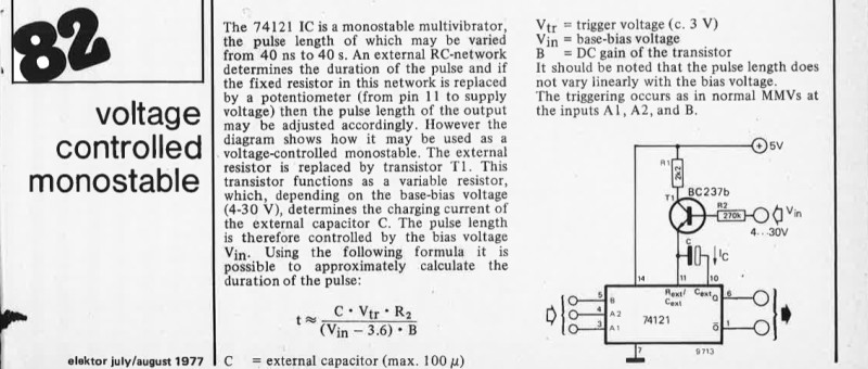 voltage controlled monostable