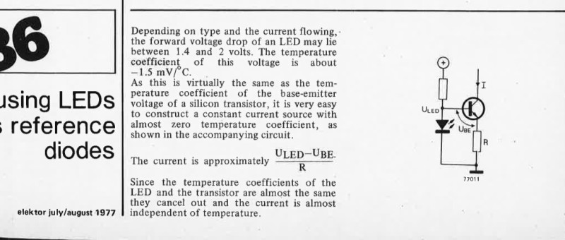 using LEDs as reference diodes