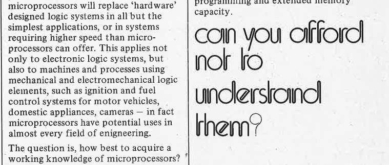microprocessors - can you afford not to understand them?