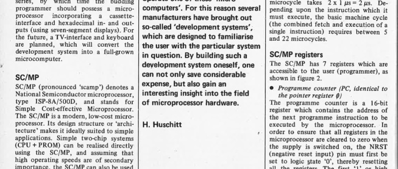experimenting with the SC/MP (1)