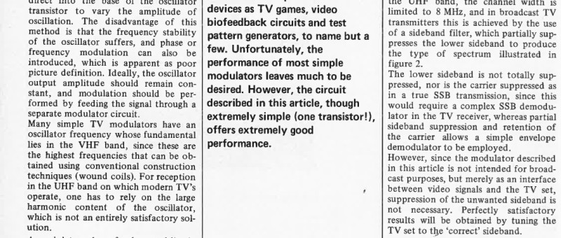 UHF TV modulator